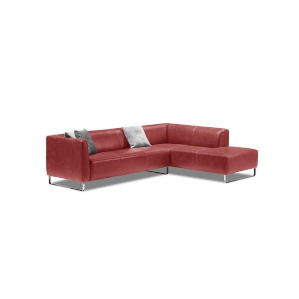 17 Stories Ecksofa Almacolon aus Echtleder | Wayfair.de